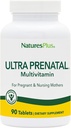 NaturesPlus Ultra Prenatal Multivitamin - 800 mcg Folate, 90 Vegetarische Tabletten - Pränatale Ergänzung mit Eisen, Jod, Calcium & B-Komplexe Vitamine - Glutenfrei - 45 Servierungen