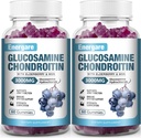 2 Pack 3000mg Glucosamine Chondroitin com pastilhas HSH e Elderberry, extra força comum apoio saúde, flexibilidade, antioxidante, imunosuplemento Gummy para adultos, homens e mulheres 120 Condes