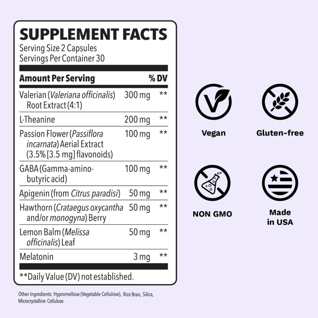 Rest-ZZZ Extra Strength - Sleep Support Supplement - Fall Asleep & Stay Asleep - Calms Nervous System - Natural Ease Güclü & Restless - Aşağı Dose Melatonin GABA & Chamomile - 60 Capsules