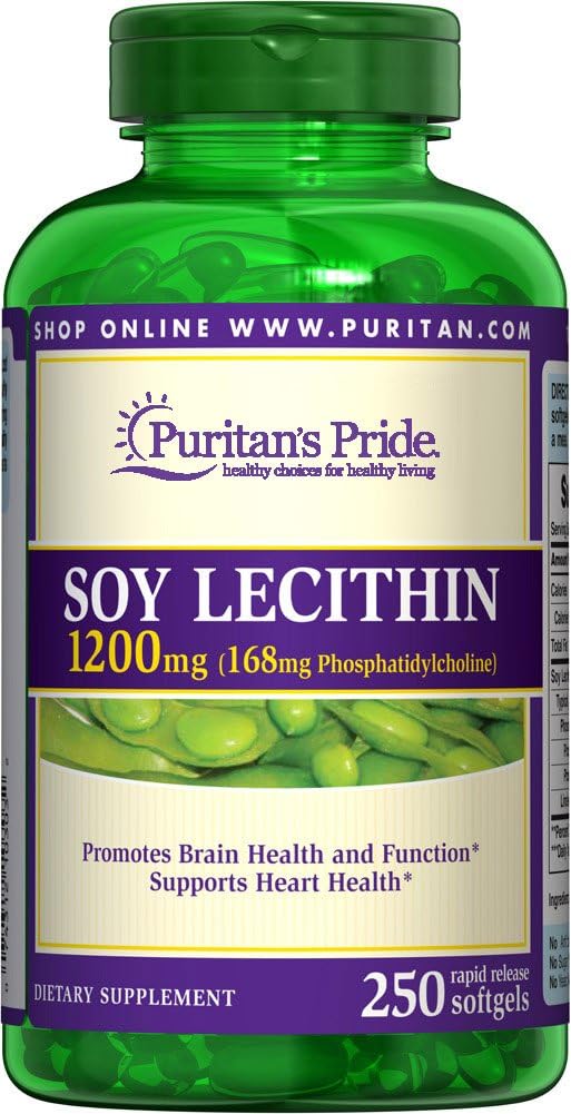 Puritan's Pride Soy Lecithin 1200 mg 250 Hızlı Yayın softgels