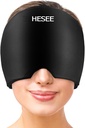 Migrén Relief Cap, Fejfájás Relief Kalap Migrén Cap, Hot and Cold Therapy, Fejfájás Szemvédő Stressz Relief, Ice Pack Head Wrap Sinus, Puffy Eyes, Tension, Black