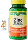 Spring Valley Zinc 50 mg, conta 200, cápsulas de suplementos dietéticos para a saúde inmune, suplementos inmunes de zinc, Bundle con 45 Diabetes de Lual Decoded
