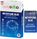 LIVEGOOD Methylene Blue - Methylene Blue for Humans, Brain Supplements for Memory and Focus, Clarity & Cognitive Energy, Nootropic Brain Support, Made in USA, 15 Oral Strips 20mg