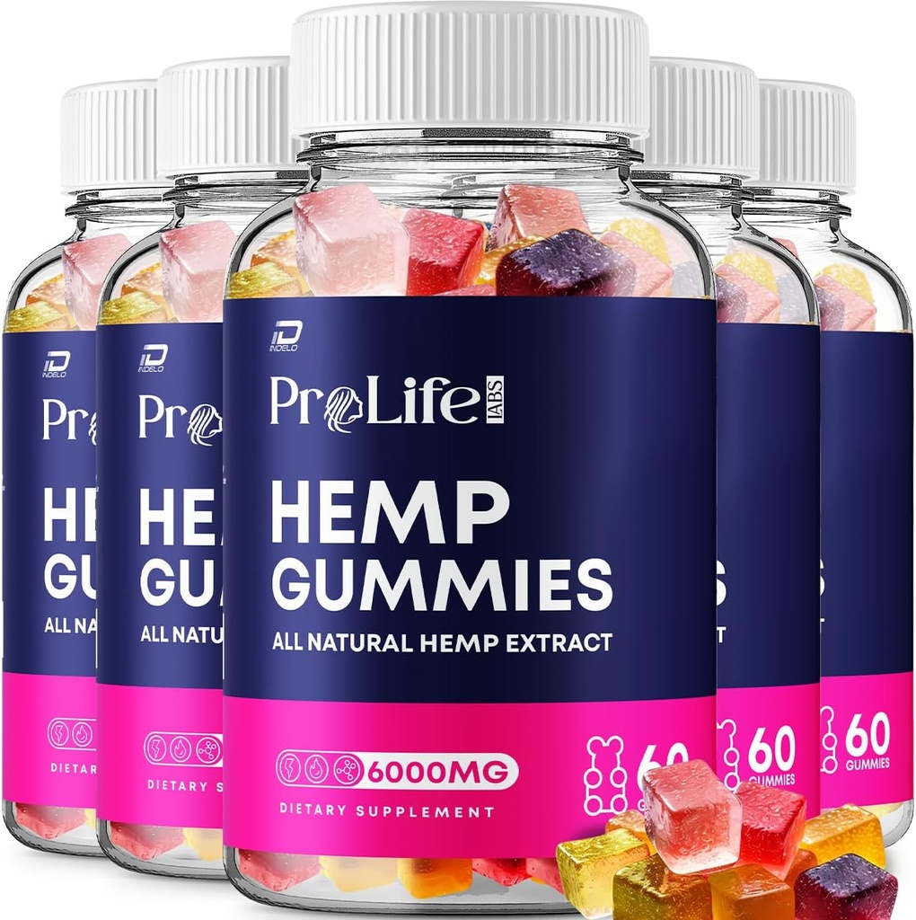 Prolife Hemp Gummies - with Seed Extract Pro Life Labs Hemp Gummies Tinnitus Herbal Supplement, Health and Wellness Support, All Natural Prolife Gummy (5 Pack - 300 Gummies)
