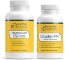 Diinvestasikan Nutronionals Nighttime Dukungan dengan Circadian PM dan Magnesium Glycinate - 2 Produk Bundle dengan Meltonain, Valerian, 5- HTP, GABA dan Magnesium Supplemen