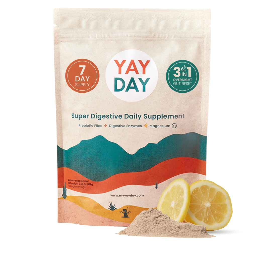 Nighttime Prebiotic Fiber Powder with Digestive Enzymes & Magnesium Glycinate for Sleep, On-The-Go Travel 7 Pack | Gut Health Supplement for Women & Men - Bloating Relief Soluble and Insoluble Fiber