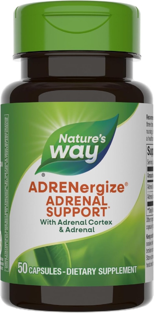Naturens måte ADRENergize med Adrenal Cortex & Hele Adrenal, Energistøtte*, 50 kapsler