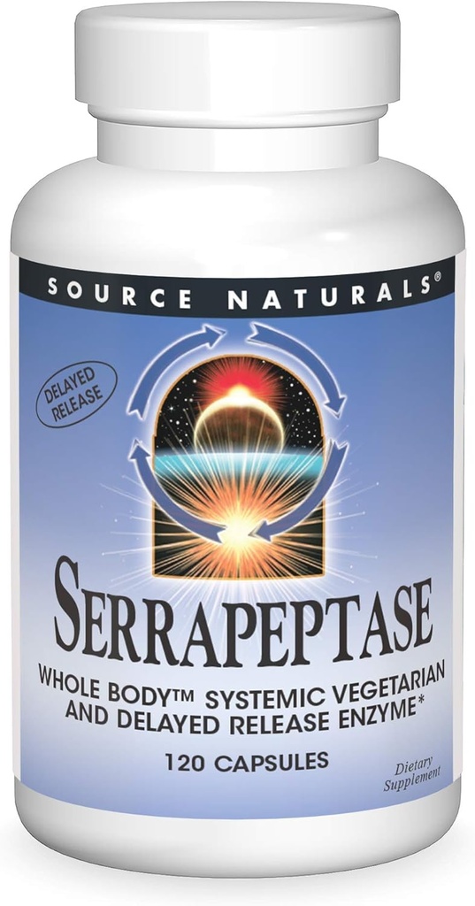 Source Naturals Serrapeptase - Ένζυμο καθυστερημένης αποδέσμευσης - 120 κάψουλες χορτοφάγων