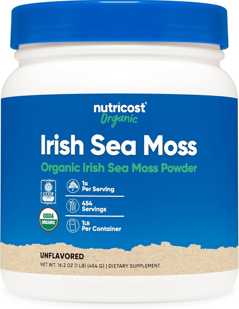 Nutricost Organic Irish Moss Powder (1 LB) - Gluteenivaba, GMO-vaba, taimetoitlane sõbralik