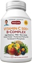 ANDREW LESSMAN Vitamina C 500 Plus B- Complex 60 capsule - Vitamina C non-acide Plus Citrus Bioflavonoids pentru sistemul imunitar și suport anti-oxidant. Capsule uşor de înghiţit. Fără aditivi
