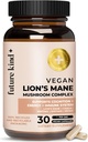 Future Kind Vegan Lion's Mane Mushroom Kompleksi - Chaga, Maitake, Shiitake, & Reishi, Supports Memory and Focus (30ct)