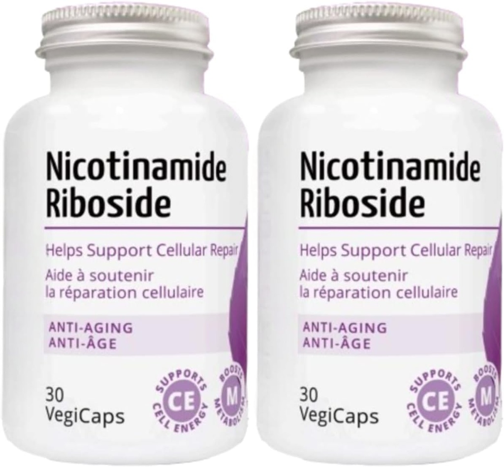 Nikotinamid Ribosid - 300mg Nikotinamid Ribosid (NR) per Serving, 400mg Coenzym Q10 Ubiquinon, 30 VegiCaps per Lahvička (60 caps - Balení po 2)