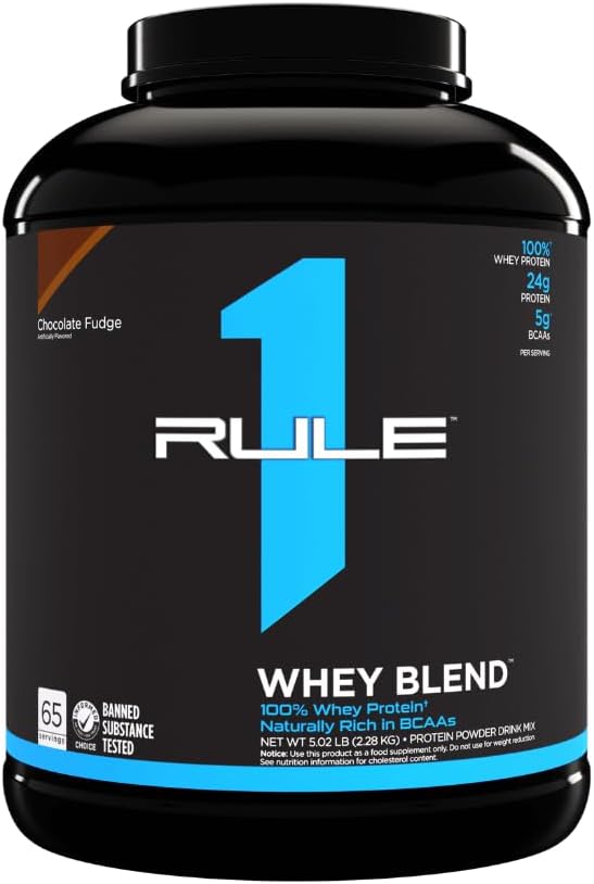 Rule 1 Proteins R1 Whey Blend, 68 Servings, Chocolate Fudge