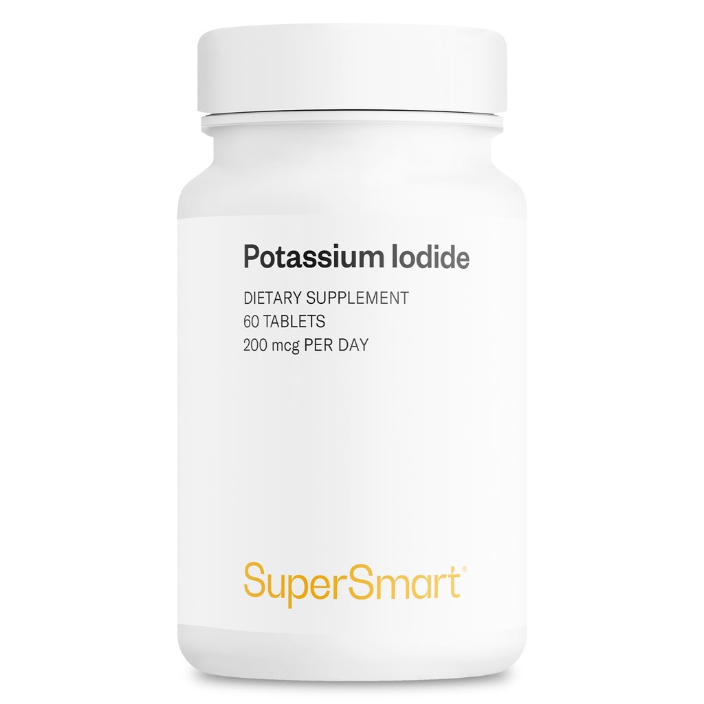 SuperSmart - Potassium Iodide KI 200mcg per Day (Stable Iodine) - High Potency Shield | Non-GMO & Gluten Free | 60 Tablets