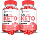 (2 pakke) Keto bits Keto ACV Gummies Extreme 2000MG Keto Bites Keto Gummies Apple Cider Vinegar Formulert med Pomegranate Beet Juice pulver B12 Vegan Non GMO 120 Gummys
