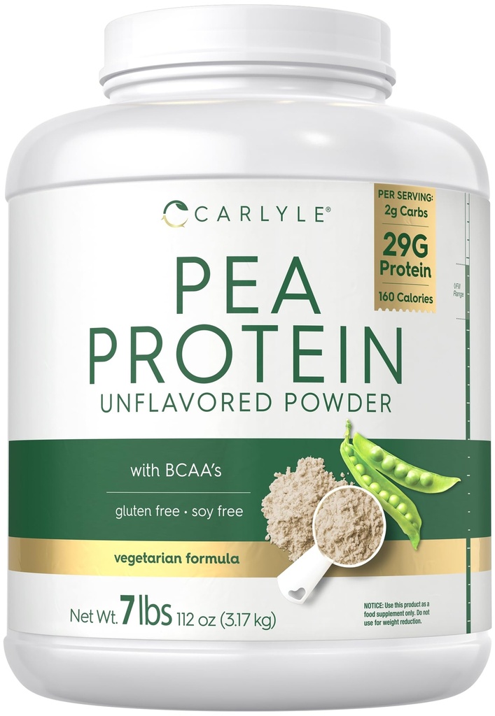 Carlyle Pea Protein Isolate Powder | 7lb | Unflavored | 29G Per Serving | Vegetarian, Non-GMO, Gluten, and Soy-Free