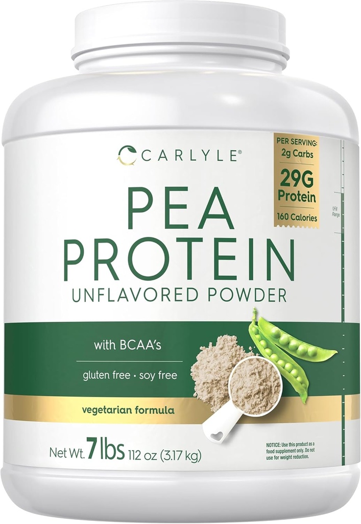 Carlyle Pea Protein Pulver 7lb | Unflavored | 29G Protein | für Männer und Frauen | Vegetarisch, Non-GMO, Gluten und Sojafrei