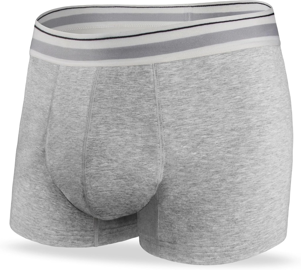 Męskie nietrzymanie moczu Bielizna Waslable Leak Proof Boxer Briefs Absorbencja 2.3 oz Prostate Bladder Control 1 Pack (Light Gray, 2XL)