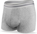 Incontinencia Homes Incontinencia Roupa lavable Leak Proof Boxer Briefs Absorbency 2.3 oz Prostate Bladder Control 1 Pack (Light Gray, 2XL)