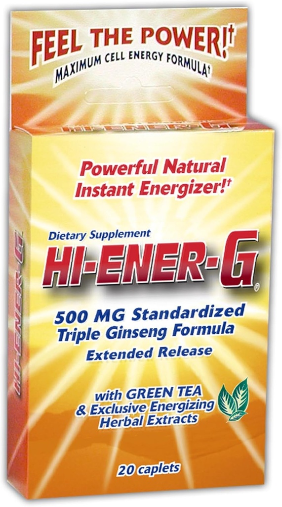Hi-EnerG Triple Ginseng Energy Supplement, 500 mg, 20 Portionen