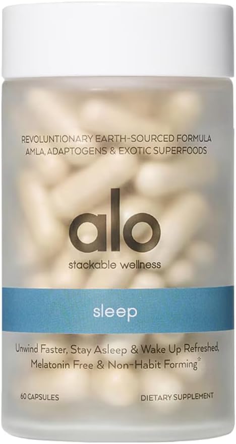 Alo Yoga Sweet somnia Melatonin-Free support with Aquamin® Magnesium, GABA i L- Theanine Mevalight Horain i relaxeation 60 Caples