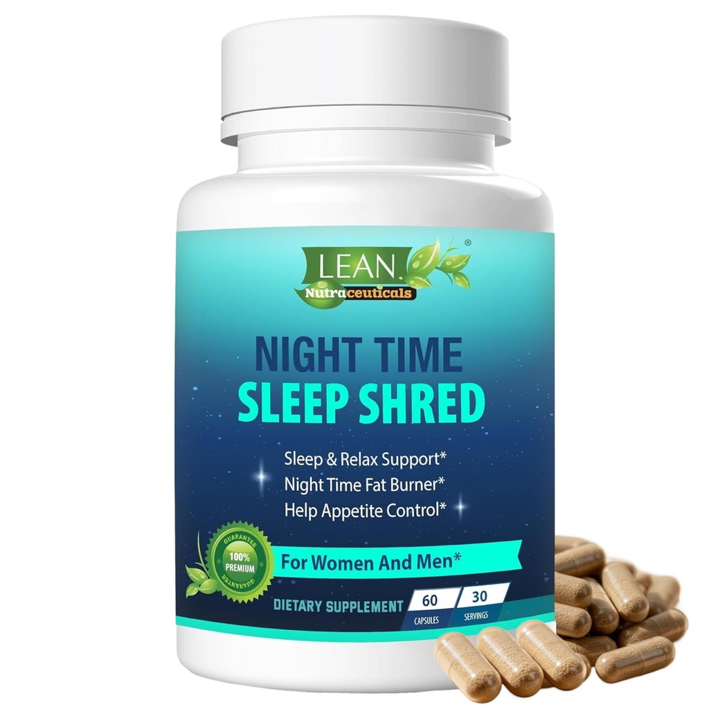 Weight Loss Pill Night Time Sleep Shred Fast Fat Burner, Appetite Suppressant Aid Carb Blocker Metabolism Booster Support Supplement for Women Men with Melatonin White Kidney Bean Ashwagandha 60 Caps