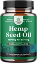 High Absorció Hemp Petroli Capsules - Vegan Omega 3 9 suplementaris amb àcids escèrics Fatty per a la implementació de l'Urg i de la pell - Halal No-GO 1000mg per Serving Hemp Seed Fales