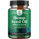 High Absorption 1000mg per Serving Hemp Seed Oil Capsules - Vegan Omega 3 6 9 Supplement with Essential Fatty Acids for Joint Support Relaxing Mood and Skin Health - Halal Non-GMO - 120 Count
