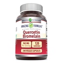 Amazing Nutrition Quercetin 800 Mg with Bromelain 165 Mg Veggie Capsules Supplement | Non-GMO | Gluten Free | Made in USA | Suitable for Vegetarians (240 Count)