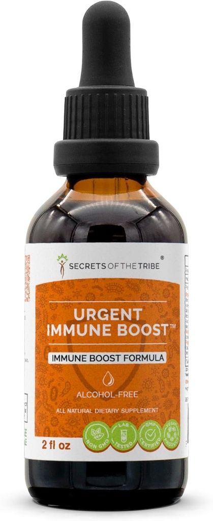 Urgent immunboost Alkohol- GRATIS Extract, High- Potency Herbal Drops, Tinktur lavet af Ældre, Echinacea, Honeysuckle, Ginger, Horseradish, Osha, Andrographis, Hvidløg, Wild Indigo. Immunboost Formel 2 oz