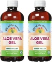 Lily Of The Desert Aloe Vera Gel - Inner Fillet Thicker Consistency Aloe Vera Bebida con Vitaminas Naturales, Enzimas Digestivos para Gut Health, Stomach Relief, Wellness, Glowing Skin, 32 Oz (Pack of 2)