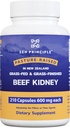 Zen Principle Grass Fed Beef Kidney Supplement, 210 kapsula, 3000 mg. DAO Enzyme Histamina Osasunerako. Selenioa eta B12 Tiroideen laguntzarako.