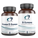 designs for health Vitamin D Supreme + B-Supreme Essentials Duo - 5000 IU Vitamin D3 + Vitamin K, Active B Complex (2 Product Set)