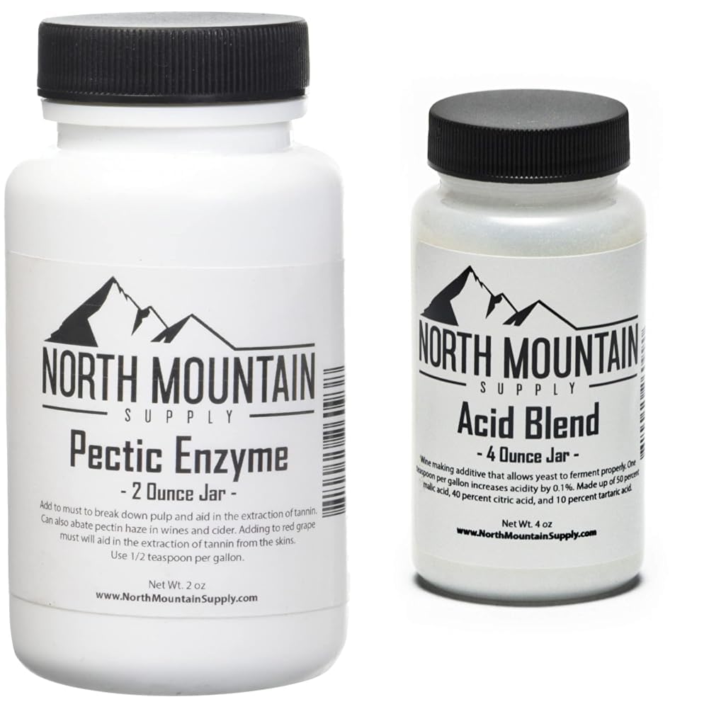 North Mountain Supply Enzyme Pectic 2 Ounce Jar eta AB-4oz Food Grade Acid Blend Bundle