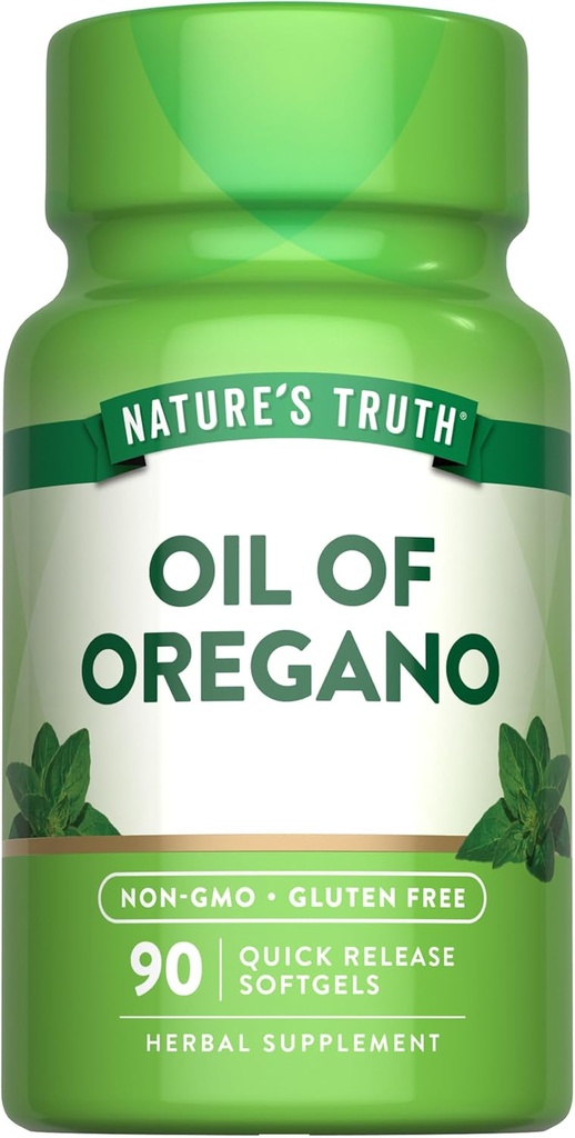 האמת של הטבע Oregano Oil Softgels | 90 גלולות | מכיל Carvacrol | Non-GMO & Gluten תוסף חינם