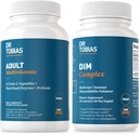 Dr Tobias Adult Multivitamin & DIM Complex, stöder energi, immun och hormonbalans för män och kvinnor med 42 frukter och grönsaker, BioPerine, Broccoli Extract & Calcium, Non-GMO