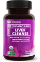 BioEmblem USDA Organic Liver Cleanse - 80% Silymarin Milk Thistle Extract for Liver Health and Liver Function with Dandelion & Artichoke Extracts - 100% Vegan, Non-GMO - Herbal Liver - 60 Capsule