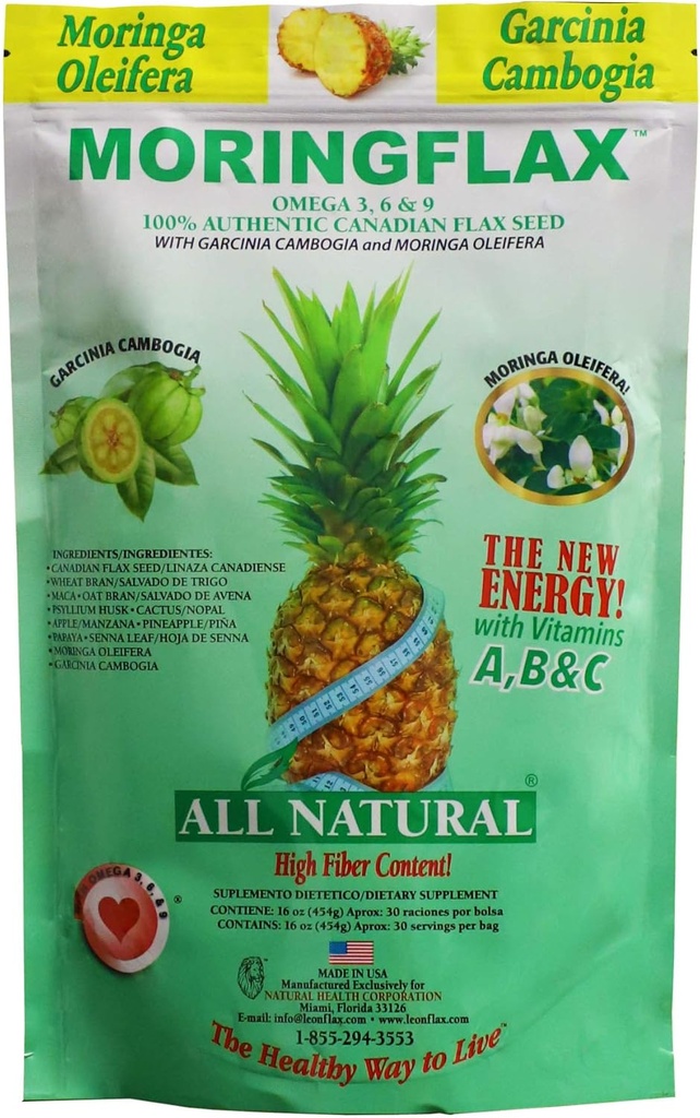 Torba Formuła 100 Naturalny Canadian Flax Seed z Garcinia Cambogia i Moringa Oleifera Bag, Tan, 16 unce