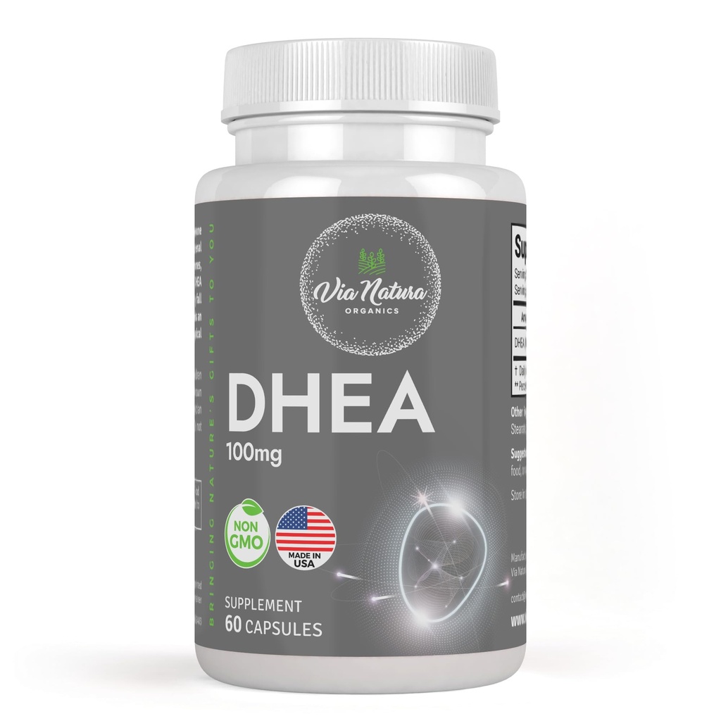 DHEA 100mg | Non-GMO | Gluten Free Supplement | 60 Capsules