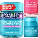 MAREE Bundle - Βιταμίνη Β1 Gummys Θιαμίνη, μάσκα χειλιών, ενυδατικό προσώπου - A, E, D, C Βιταμίνες - Κολλαγόνο & Υαλουρονικό οξύ, Reτινόλη- Complex για το δέρμα, νύχια, μαλλιά - Μάσκα για ξηρά χείλη - Αντι-Γήρανση Κρέμα