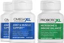 OmegaXL Tehokas nivelten ja lihasten tuki täydentää 60 Count (2 Pack) & Probiootti XL - PreforPro, DE111, Hylly vakaa - edistää terve Gut Flora kasvu (30 kasviksia)