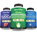 Nutrivein Premium TUDCA, Berberine Supplements, and Ashwagandha Supplements Bundle: High-Absorption Berberine Complex, Ashwagandha Root Extract, & TUDCA for Detox, Vitality & Well-Being