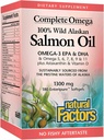 Complete Omega by Natural Factors, Wild Aljaski Salmon Oil, Podpira zdravje srca in možganov z Omega-3 DHA in EPA, 180 softgels (180 servies)