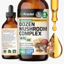 BIO KRAUTER Dozen Mushroom Tincture - Immune Support Supplement Drops - promove apoio cognitivo e dixestivo - Non-GMO, Fórmula de defensa de inmunidade líquida - 4 fl. oz Bottle