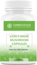 Lion's Mane Capsules - Ikdienas Sēņu Papildinājums atmiņai, Focus & Clarity - Smadzenes Smadzeņu pastiprinātājs - Smadzenes Kapsulas smadzeņu veselības atbalstam - Ražots ASV - 100 Kapsulas