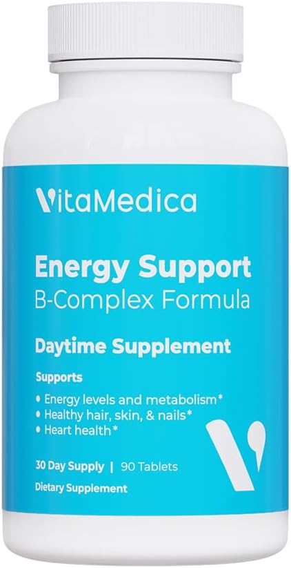 VitaMica ergy Multivitamin w B complex Energia Booster B6 i B12 Clarity i Focus de biotectin per al pèl-roigs, Aparença i Nasphis ergy suplementaris 90 Ct