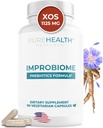 PUREHEALTH RAZISKAVE Improbiome Prebiotic Fiber Supplement - Naravna podpora za zdravo Gut Prebiotics - Pregestiv Prehranske dopolnila - Apple pektin kapsule - 90ct