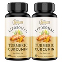 Liposomal Turmeric Curcumin Supplement - 2000mg, 95% Curcuminoid Extract with Piperine - 60 Softgels (2 Bottle)
