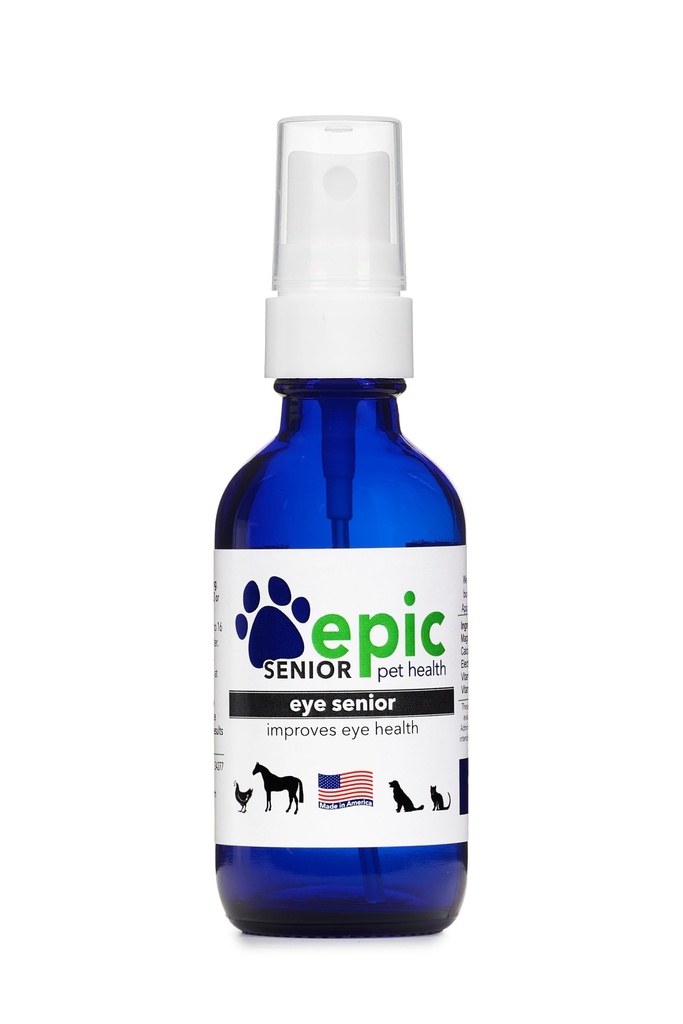Eye Senior - All Natural Liquid Spray Supplement for Older Pets - Stop The Aging Process - Better Eyesight - Mist Over Eyes and Put in Food & Water (2 Oz)