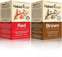 NaturaNectar Natural Bee Propolis Bundle - Red Propolis eta Brown Propolis - laguntza inmune, arnasketa osasuna eta metabolismo osasuntsua - 60 kapsula botilako